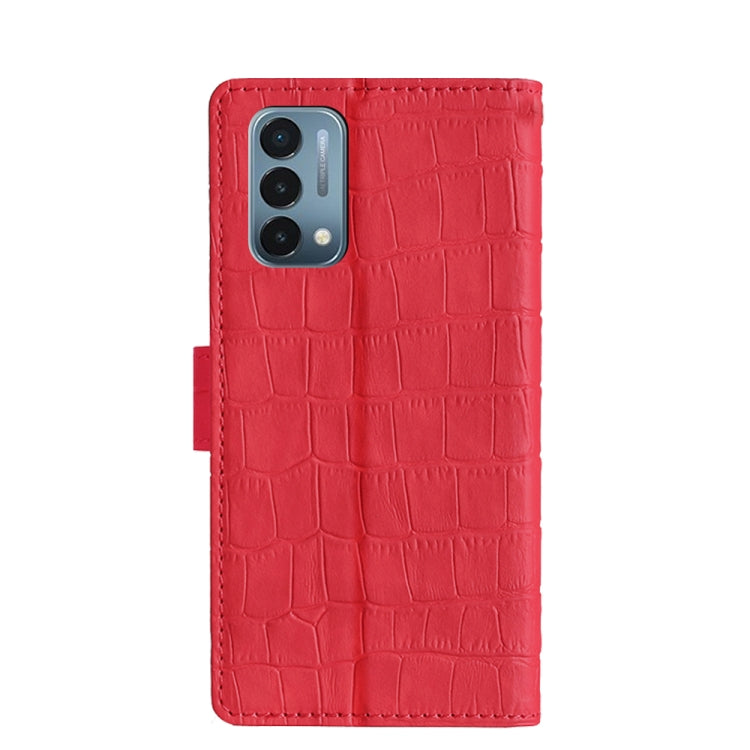 Skin Feel Crocodile Texture Magnetic Clasp Horizontal Flip PU Leather Case with Holder & Card Slots & Wallet For OnePlus Nord N200 5G