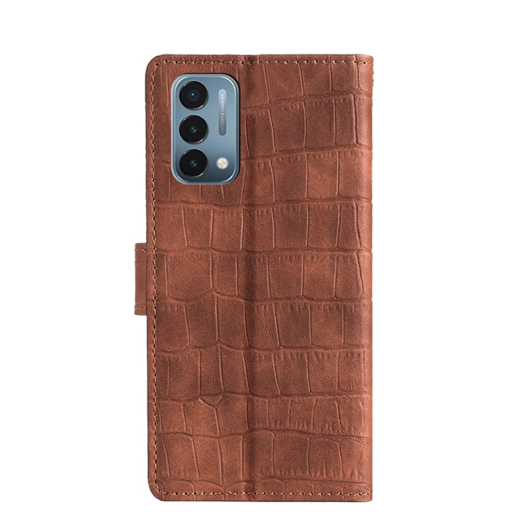Skin Feel Crocodile Texture Magnetic Clasp Horizontal Flip PU Leather Case with Holder & Card Slots & Wallet For OnePlus Nord N200 5G