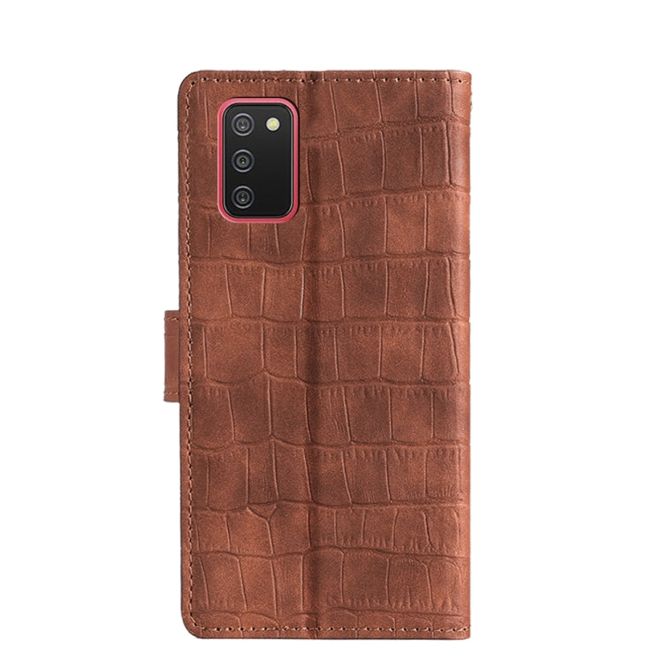 Skin Feel Crocodile Texture Magnetic Clasp Horizontal Flip PU Leather Case with Holder & Card Slots & Wallet For Samsung Galaxy A02s 164.2mm