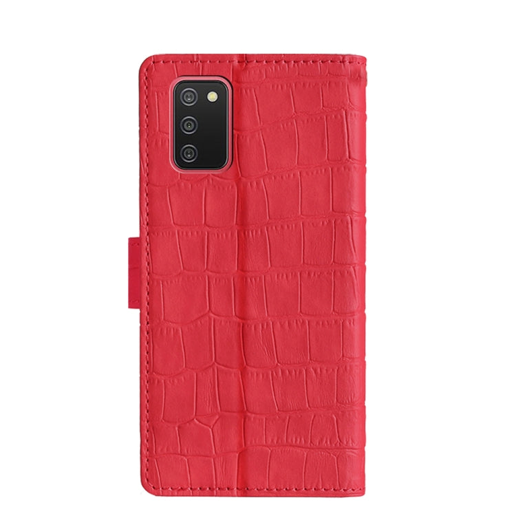 Skin Feel Crocodile Texture Magnetic Clasp Horizontal Flip PU Leather Case with Holder & Card Slots & Wallet For Samsung Galaxy A02s 166.5mm