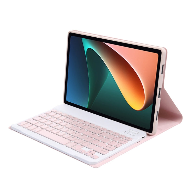 A0N5 Ultra-thin Detachable Lambskin Texture TPU Bluetooth Keyboard Leather Tablet Case with Holder For Xiaomi Pad 5 / 5 Pro