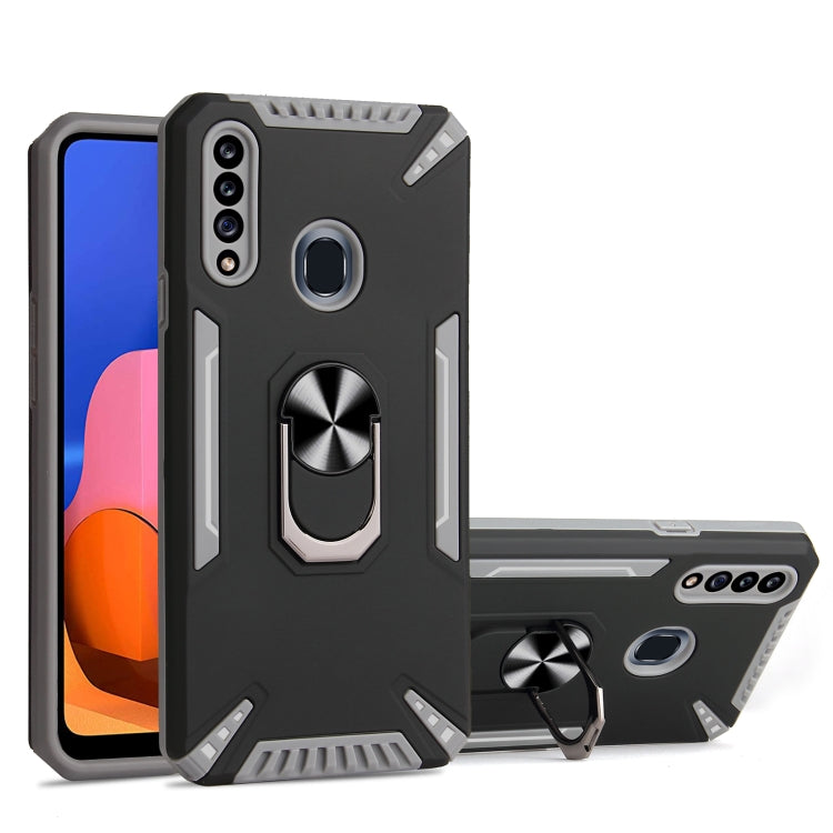 For Samsung Galaxy A20s PC + TPU Protective Case with 360 Degrees Rotatable Ring Holder