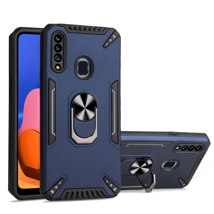 For Samsung Galaxy A20s PC + TPU Protective Case with 360 Degrees Rotatable Ring Holder