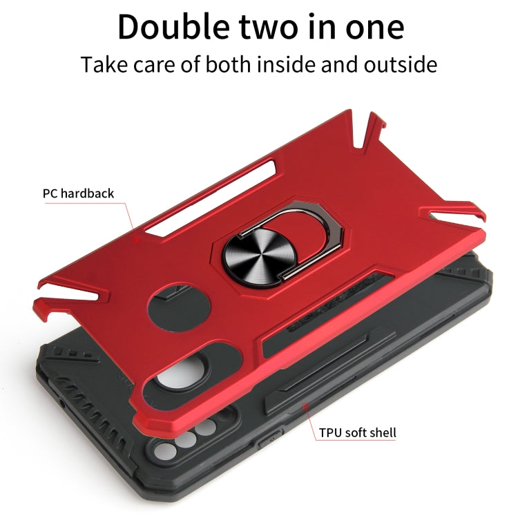 For Samsung Galaxy A20s PC + TPU Protective Case with 360 Degrees Rotatable Ring Holder