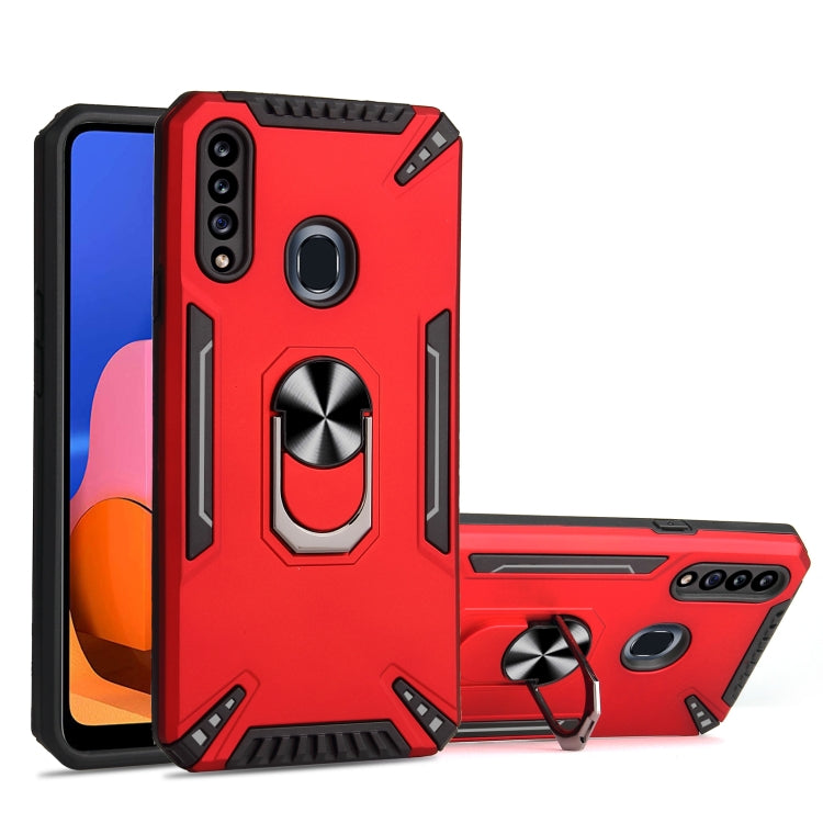 For Samsung Galaxy A20s PC + TPU Protective Case with 360 Degrees Rotatable Ring Holder