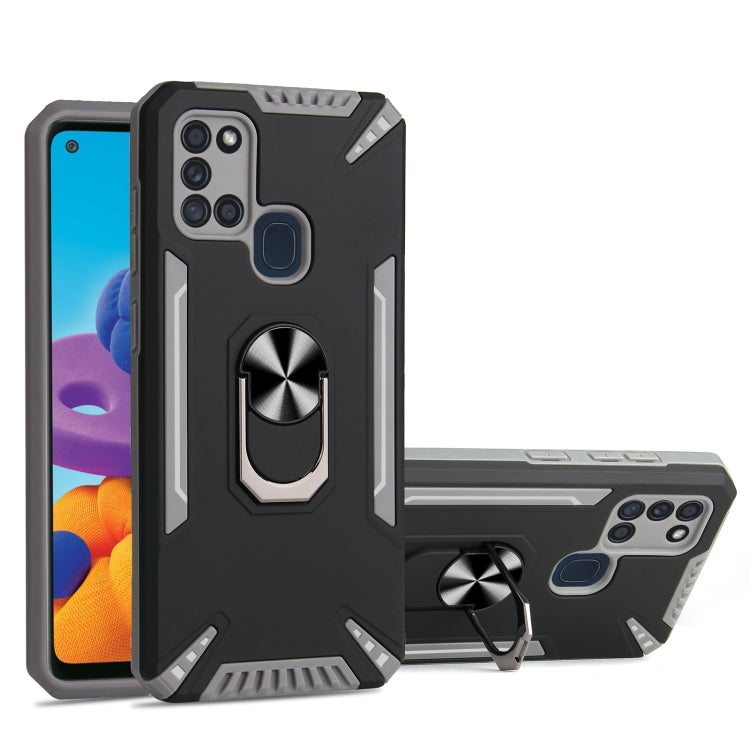 For Samsung Galaxy A21s PC + TPU Protective Case with 360 Degrees Rotatable Ring Holder