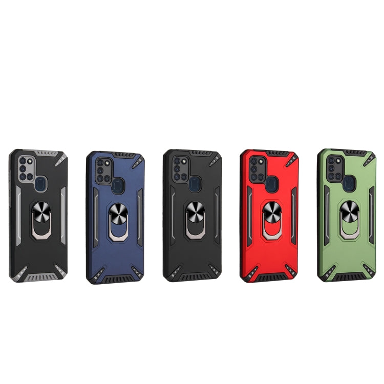 For Samsung Galaxy A21s PC + TPU Protective Case with 360 Degrees Rotatable Ring Holder
