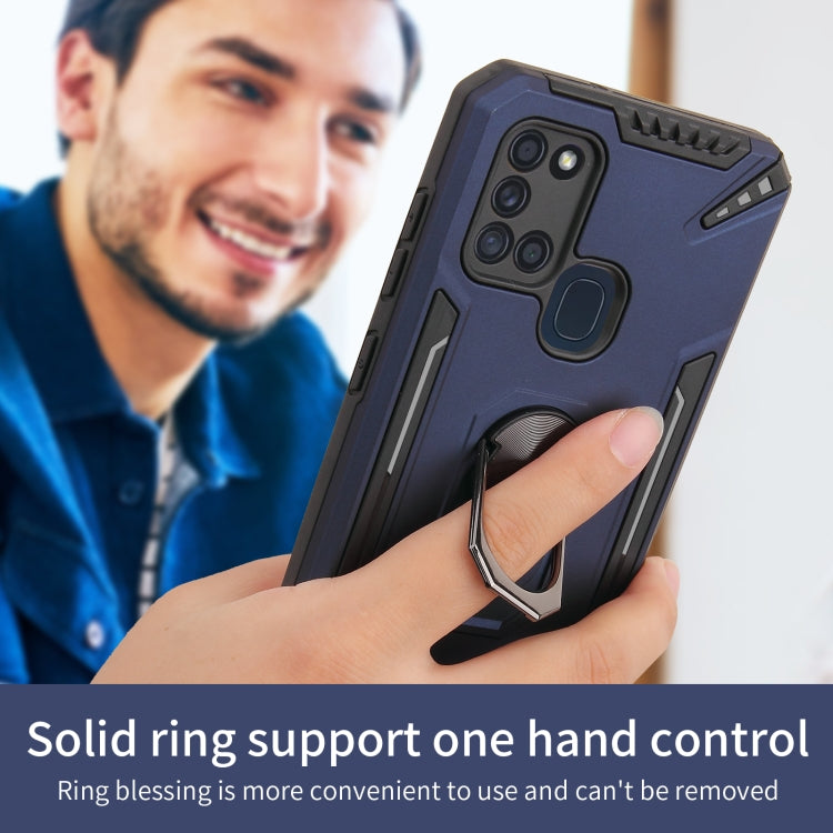 For Samsung Galaxy A21s PC + TPU Protective Case with 360 Degrees Rotatable Ring Holder