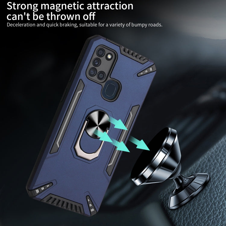 For Samsung Galaxy A21s PC + TPU Protective Case with 360 Degrees Rotatable Ring Holder