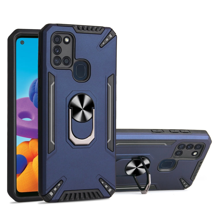 For Samsung Galaxy A21s PC + TPU Protective Case with 360 Degrees Rotatable Ring Holder