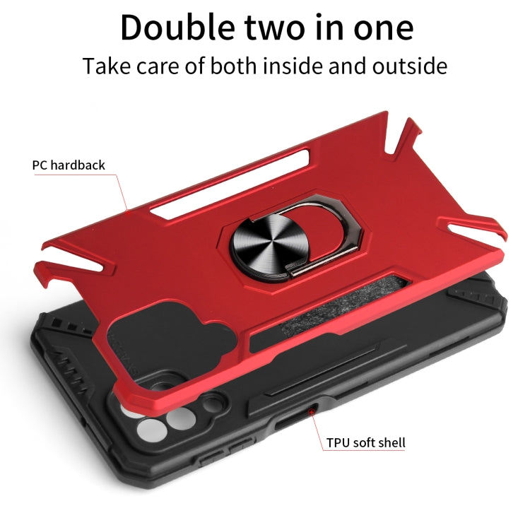 For Samsung Galaxy A22 4G PC + TPU Protective Case with 360 Degrees Rotatable Ring Holder