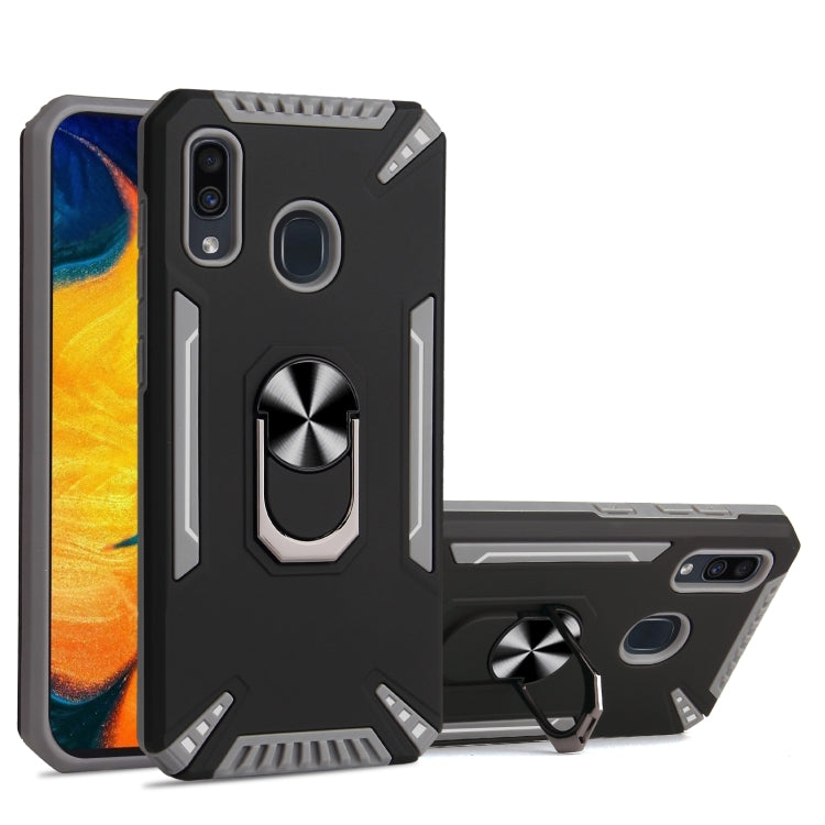 For Samsung Galaxy A30 PC + TPU Protective Case with 360 Degrees Rotatable Ring Holder