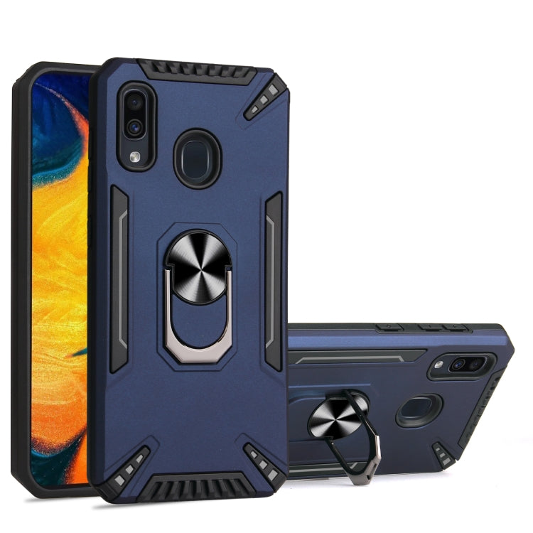For Samsung Galaxy A30 PC + TPU Protective Case with 360 Degrees Rotatable Ring Holder