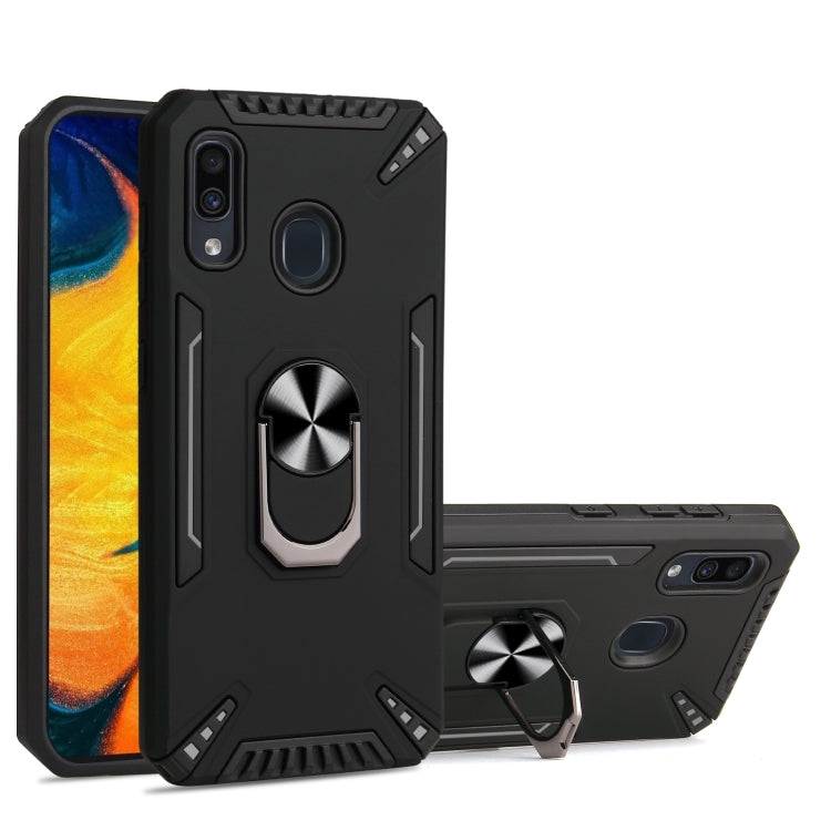 For Samsung Galaxy A30 PC + TPU Protective Case with 360 Degrees Rotatable Ring Holder