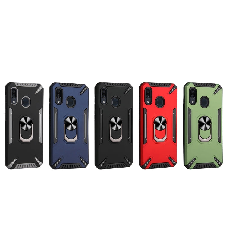 For Samsung Galaxy A30 PC + TPU Protective Case with 360 Degrees Rotatable Ring Holder