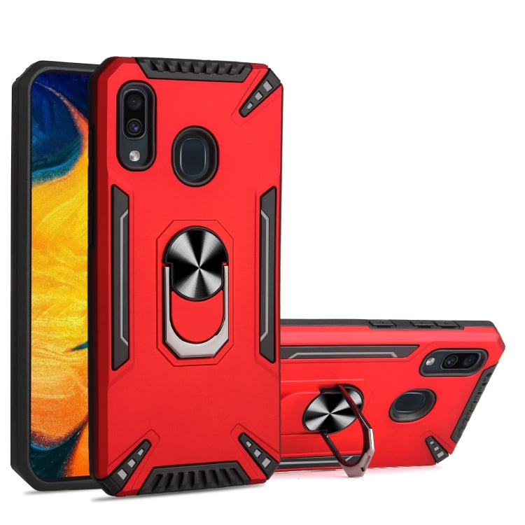For Samsung Galaxy A30 PC + TPU Protective Case with 360 Degrees Rotatable Ring Holder