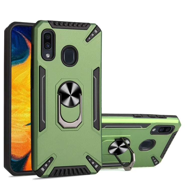 For Samsung Galaxy A30 PC + TPU Protective Case with 360 Degrees Rotatable Ring Holder