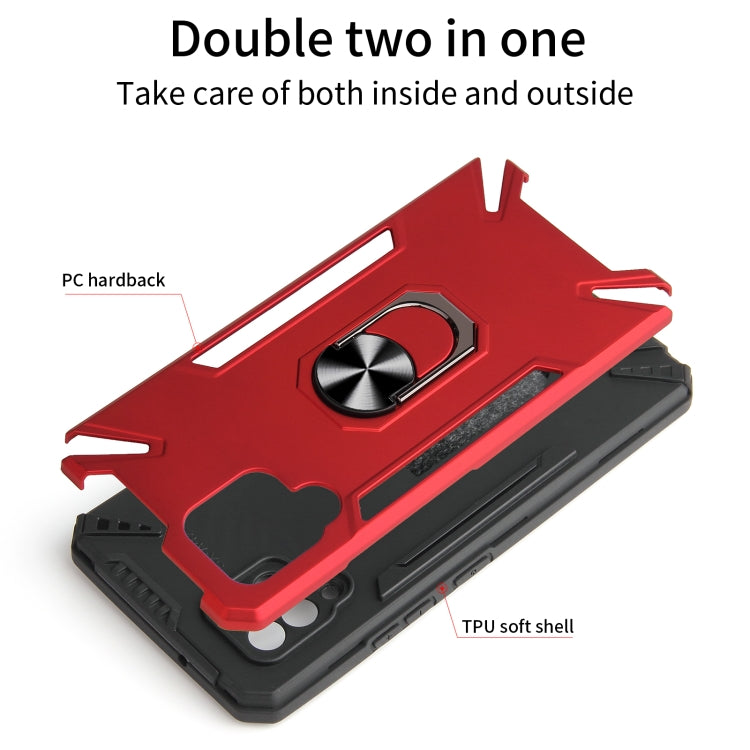 For Samsung Galaxy A42 5G PC + TPU Protective Case with 360 Degrees Rotatable Ring Holder