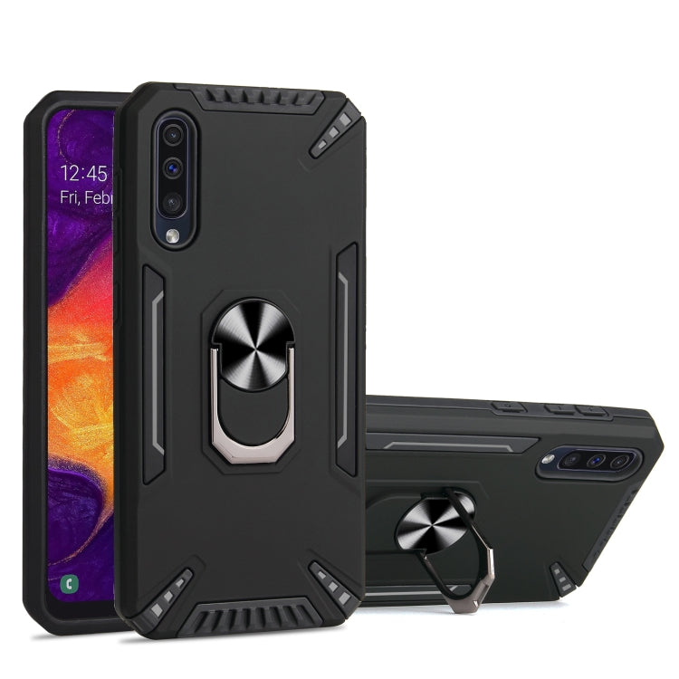 For Samsung Galaxy A50 PC + TPU Protective Case with 360 Degrees Rotatable Ring Holder
