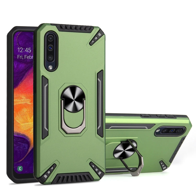 For Samsung Galaxy A50 PC + TPU Protective Case with 360 Degrees Rotatable Ring Holder