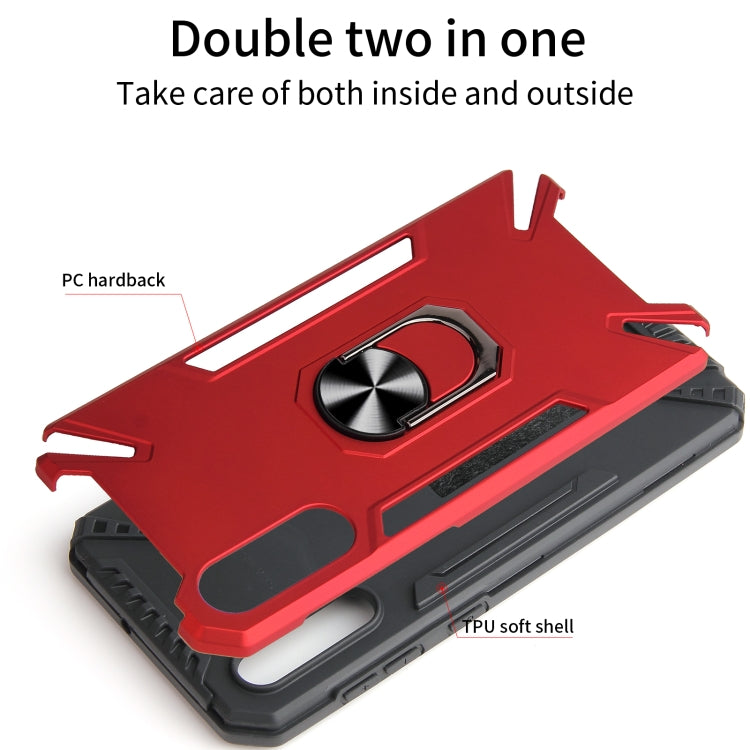 For Samsung Galaxy A50 PC + TPU Protective Case with 360 Degrees Rotatable Ring Holder