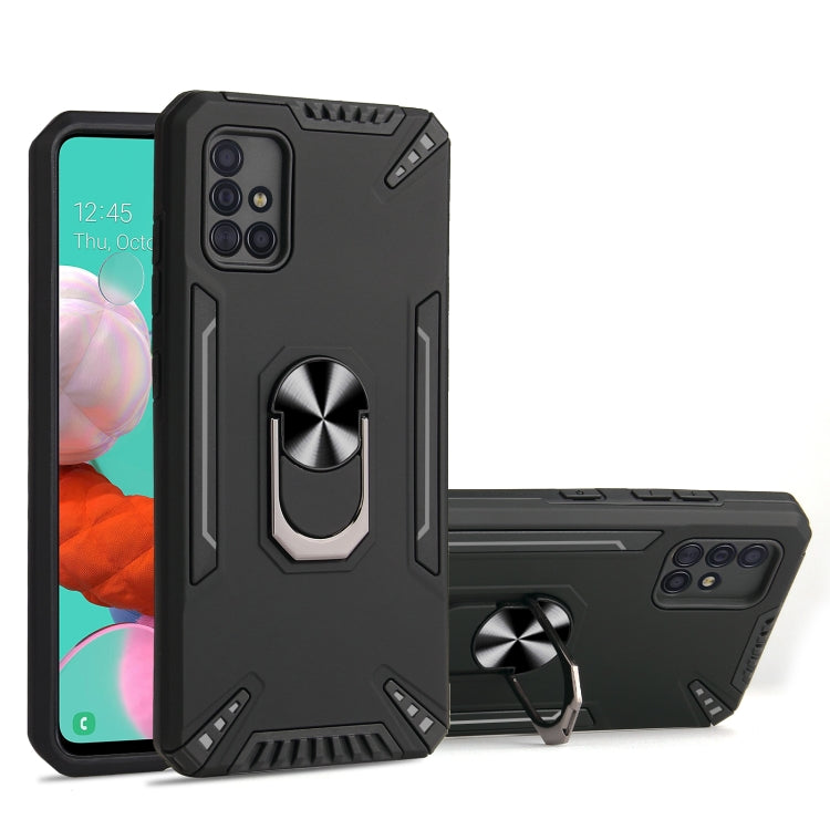 For Samsung Galaxy A51 PC + TPU Protective Case with 360 Degrees Rotatable Ring Holder