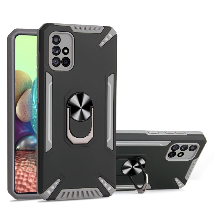 For Samsung Galaxy A71 PC + TPU Protective Case with 360 Degrees Rotatable Ring Holder