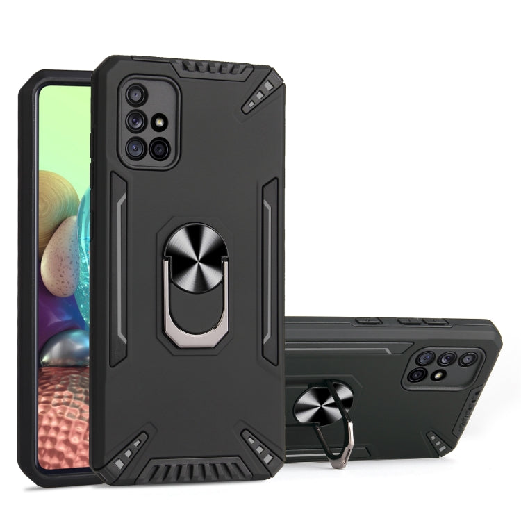 For Samsung Galaxy A71 PC + TPU Protective Case with 360 Degrees Rotatable Ring Holder