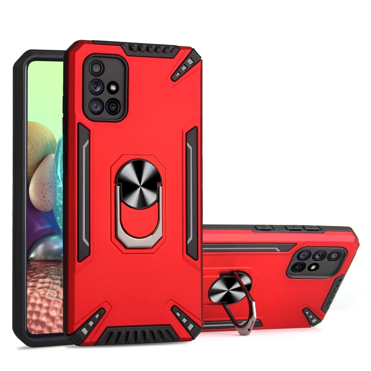For Samsung Galaxy A71 PC + TPU Protective Case with 360 Degrees Rotatable Ring Holder