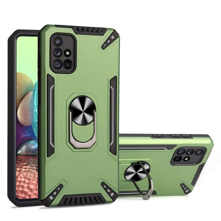 For Samsung Galaxy A71 PC + TPU Protective Case with 360 Degrees Rotatable Ring Holder