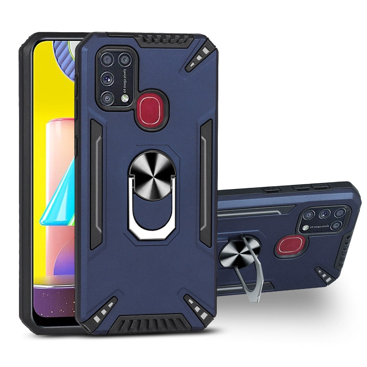 For Samsung Galaxy M31 PC + TPU Protective Case with 360 Degrees Rotatable Ring Holder