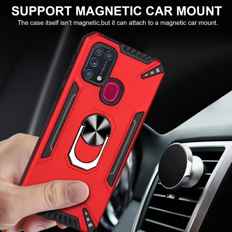 For Samsung Galaxy M31 PC + TPU Protective Case with 360 Degrees Rotatable Ring Holder