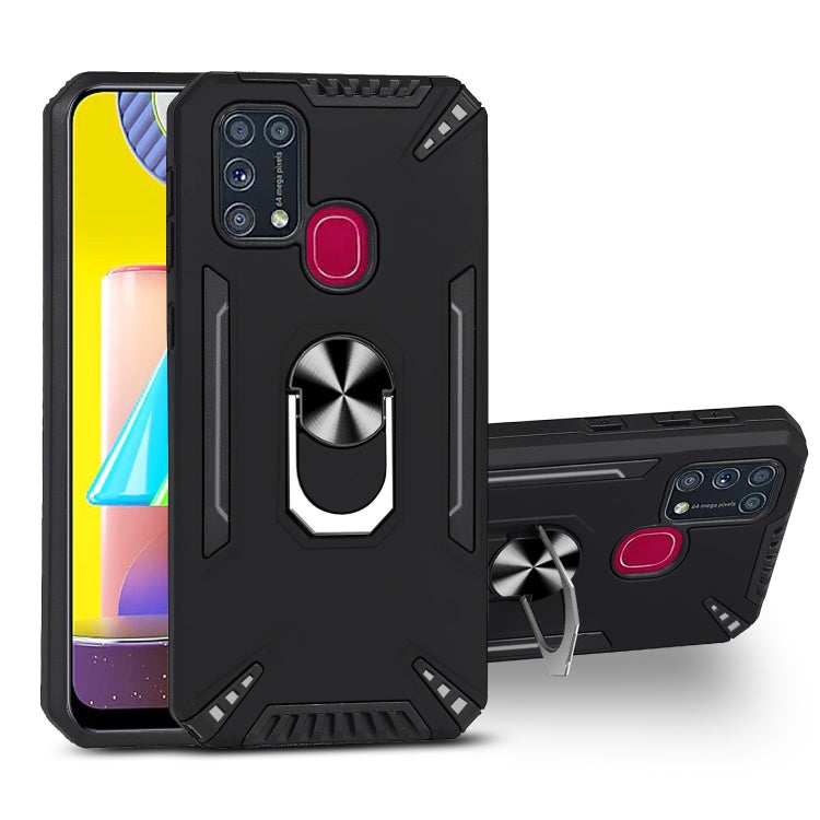 For Samsung Galaxy M31 PC + TPU Protective Case with 360 Degrees Rotatable Ring Holder