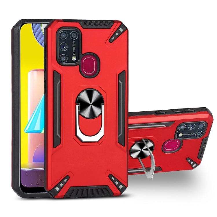 For Samsung Galaxy M31 PC + TPU Protective Case with 360 Degrees Rotatable Ring Holder
