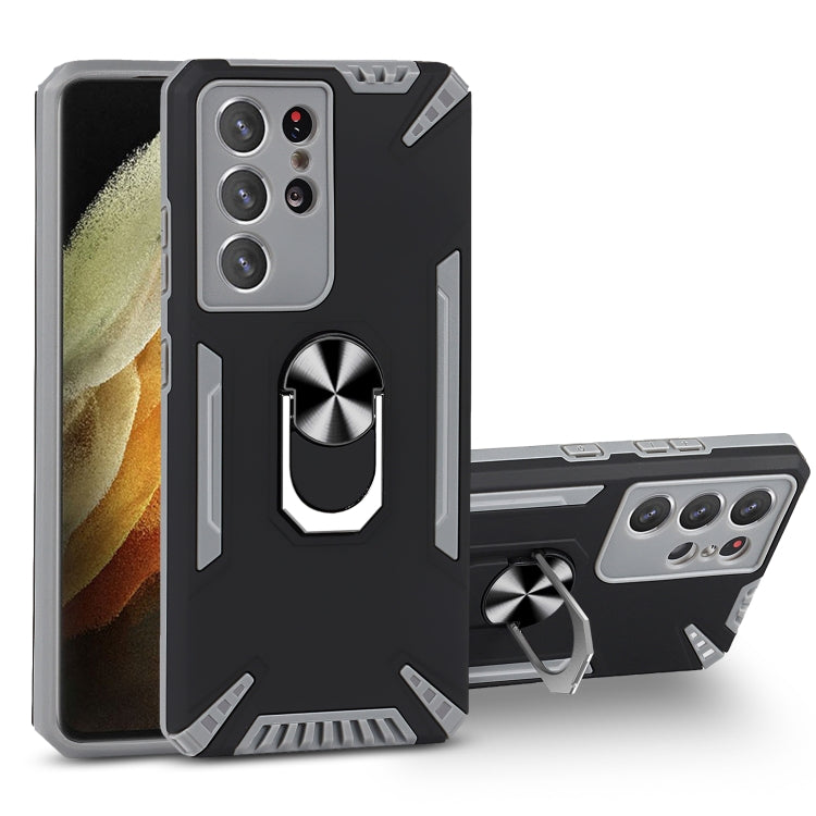 For Samsung Galaxy S21 Ultra 5G PC + TPU Protective Case with 360 Degrees Rotatable Ring Holder