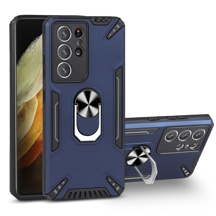For Samsung Galaxy S21 Ultra 5G PC + TPU Protective Case with 360 Degrees Rotatable Ring Holder