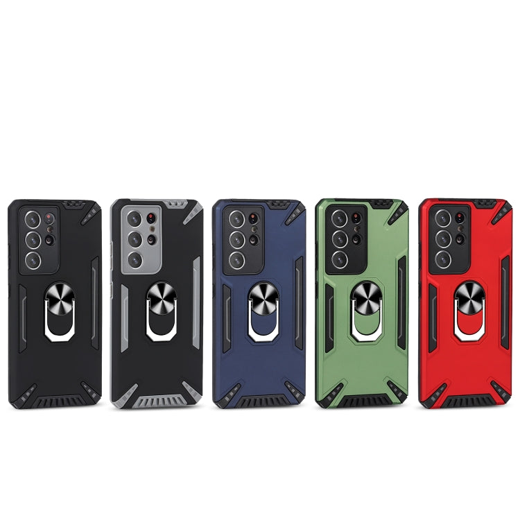 For Samsung Galaxy S21 Ultra 5G PC + TPU Protective Case with 360 Degrees Rotatable Ring Holder