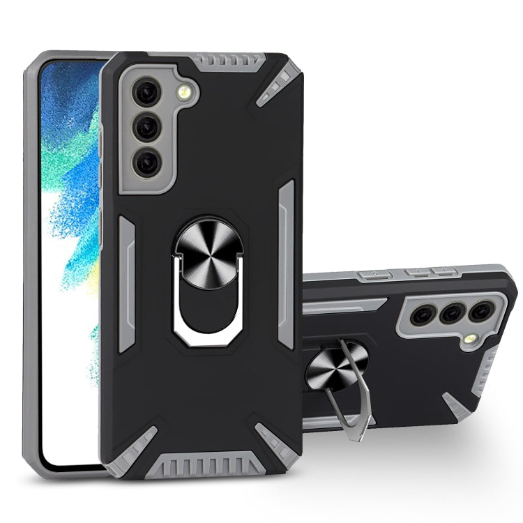 For Samsung Galaxy S21 FE PC + TPU Protective Case with 360 Degrees Rotatable Ring Holder