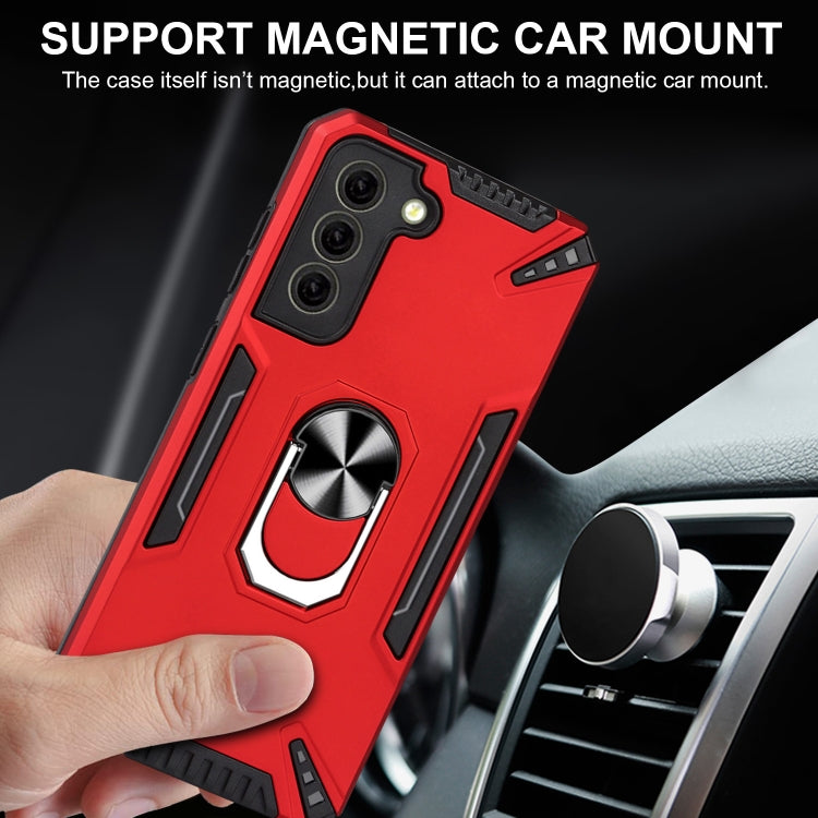 For Samsung Galaxy S21 FE PC + TPU Protective Case with 360 Degrees Rotatable Ring Holder