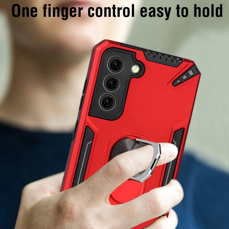 For Samsung Galaxy S21 FE PC + TPU Protective Case with 360 Degrees Rotatable Ring Holder