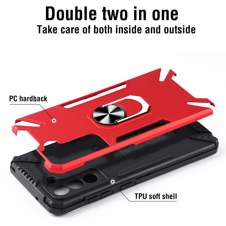For Samsung Galaxy S21 FE PC + TPU Protective Case with 360 Degrees Rotatable Ring Holder