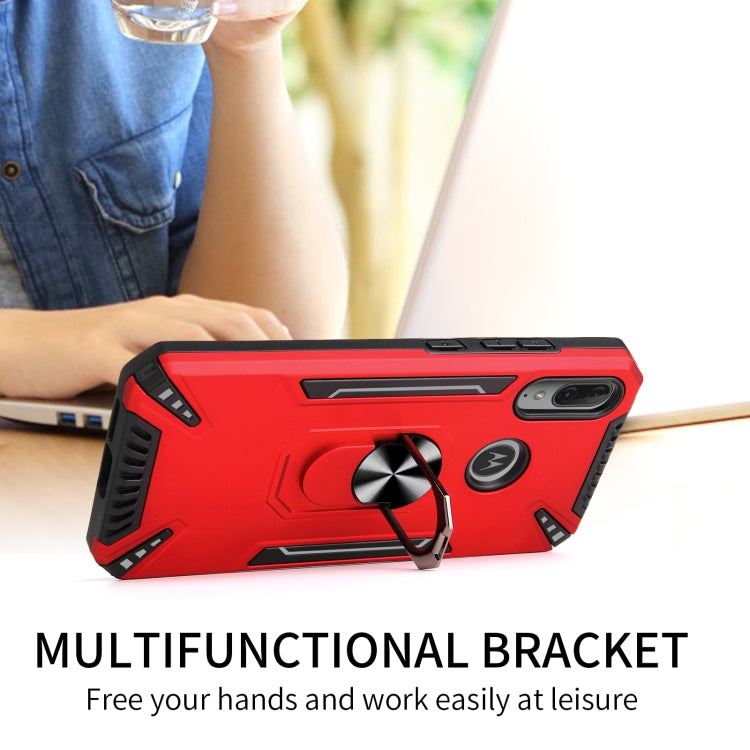 For Motorola Moto E6 Plus PC + TPU Protective Case with 360 Degrees Rotatable Ring Holder