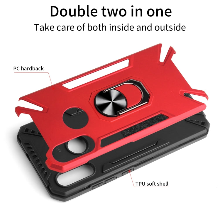 For Motorola Moto E6 Plus PC + TPU Protective Case with 360 Degrees Rotatable Ring Holder