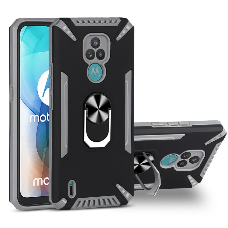 For Motorola Moto E7 PC + TPU Protective Case with 360 Degrees Rotatable Ring Holder