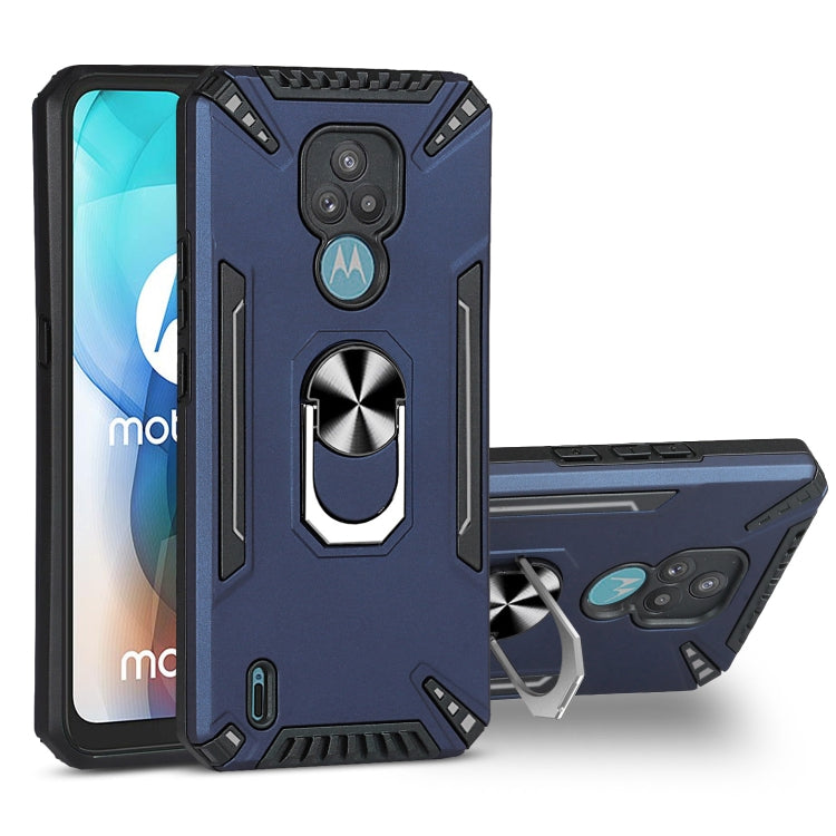 For Motorola Moto E7 PC + TPU Protective Case with 360 Degrees Rotatable Ring Holder