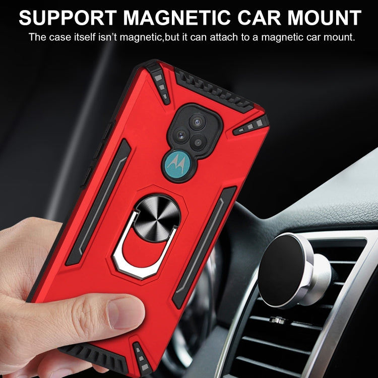 For Motorola Moto E7 PC + TPU Protective Case with 360 Degrees Rotatable Ring Holder