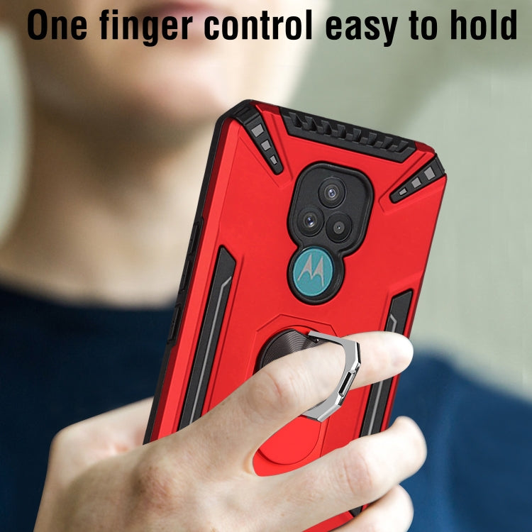 For Motorola Moto E7 PC + TPU Protective Case with 360 Degrees Rotatable Ring Holder
