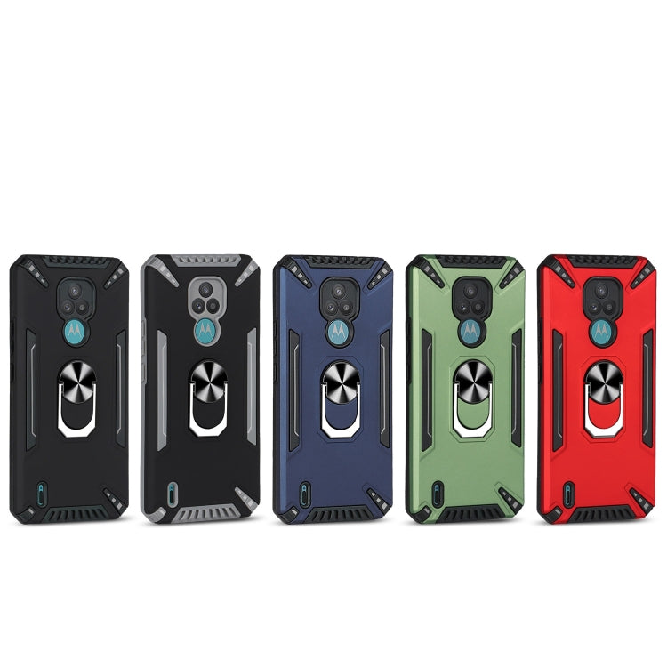 For Motorola Moto E7 PC + TPU Protective Case with 360 Degrees Rotatable Ring Holder
