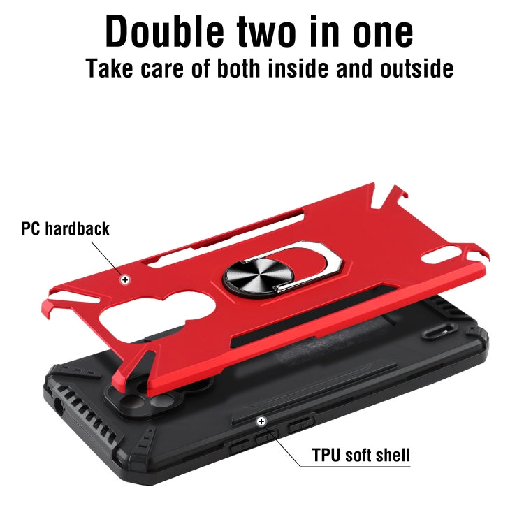 For Motorola Moto E7 PC + TPU Protective Case with 360 Degrees Rotatable Ring Holder