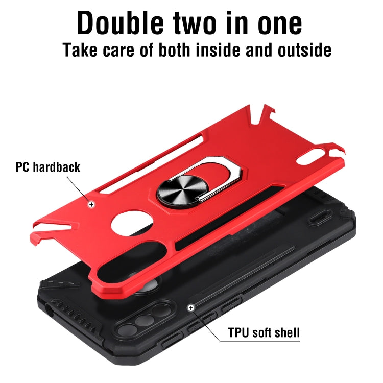For Motorola Moto E7 Power PC + TPU Protective Case with 360 Degrees Rotatable Ring Holder